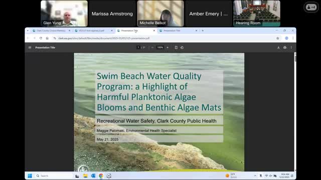 Maggie Palomaki discusses harmful algae blooms at Clark County Council meeting