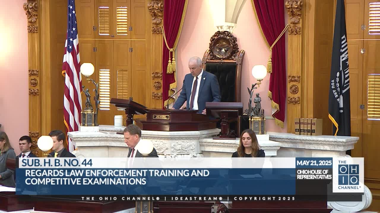 Ohio House passes bill allowing cadet programs and lateral transfers for police recruitment, regional chief training