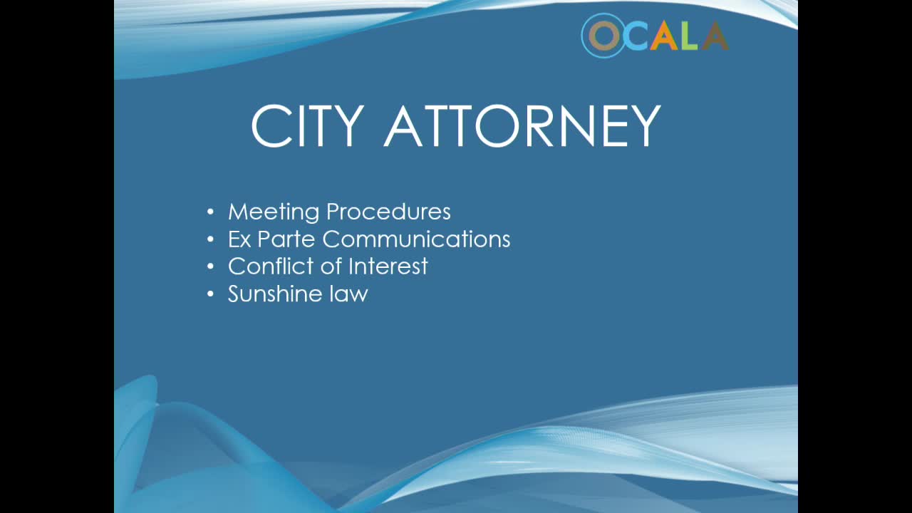 City Council reviews Sunshine Law and conflict of interest guidelines for transparency