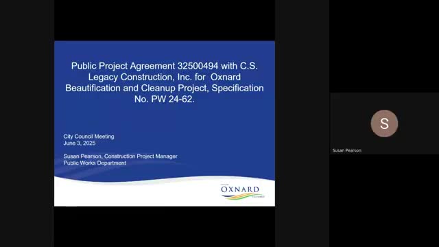 Oxnard City Council approves $2.76M for Beautification and Cleanup Project with CS Legacy Construction