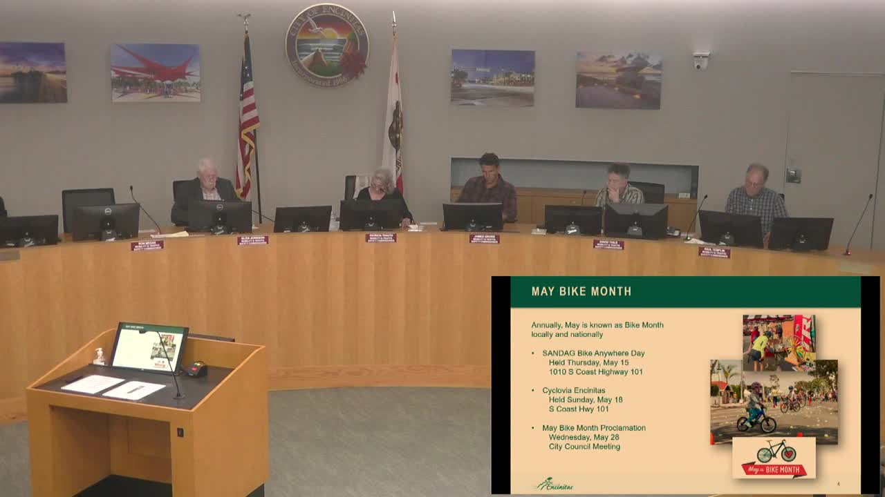 Encinitas declares May as Bike Month during city council meeting