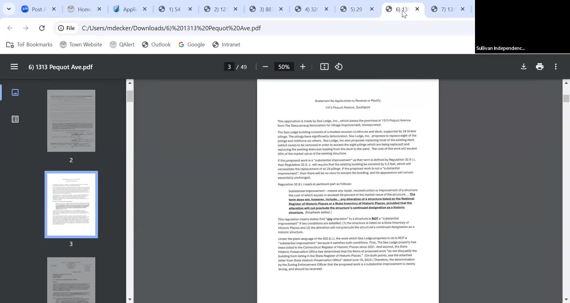 Votes at a glance: Fairfield Zoning Board of Appeals, Jan. 2, 2025
