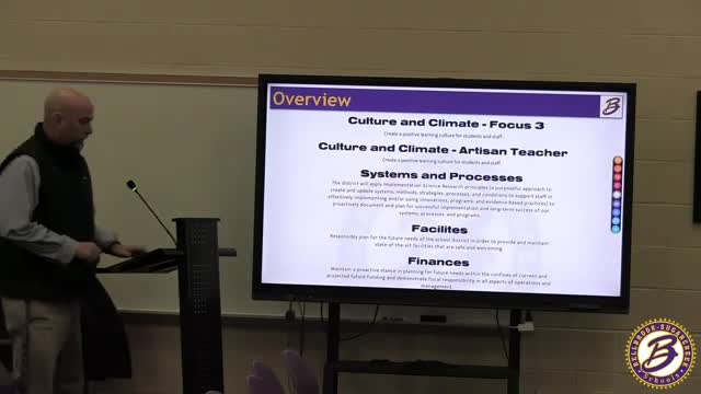 Bellbrook‑Sugarcreek board reviews district goals, curriculum updates; teachers report post‑COVID behavior and social‑media concerns