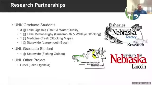 Nebraska Kearney grad students investigate fisheries and aquatic invasive species in Southwest District