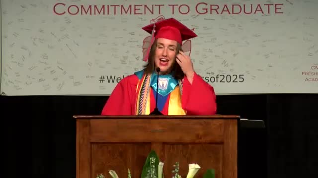 Graduating student honors parents and teachers in heartfelt speech