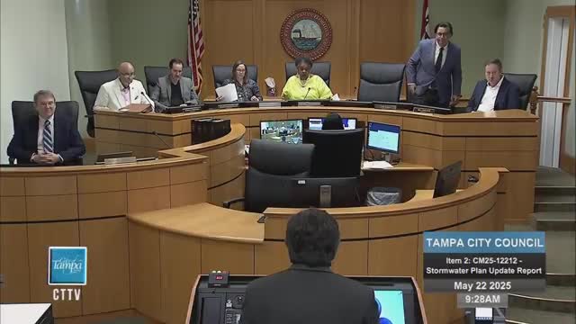 Tampa council hears citywide stormwater master plan update; staff directed to return quarterly and to publish basin dashboard