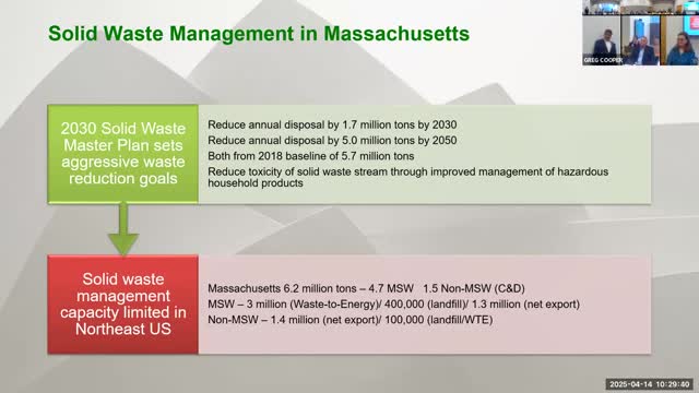 MassDEP presents disposal trends and capacity limits as EPR commission begins work