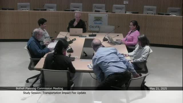 Bothell planning commissioners review transportation impact fee update; no action taken