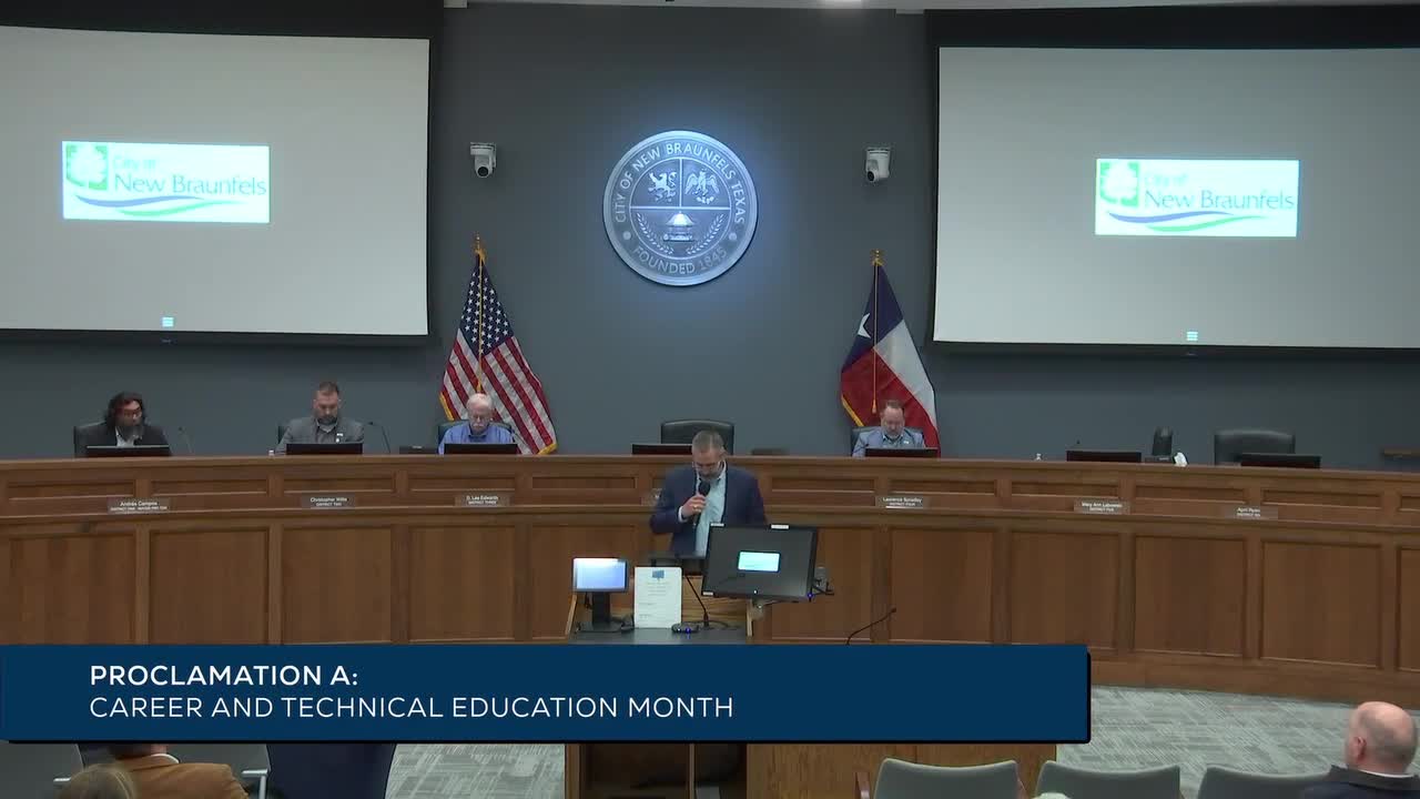 Mayor Leonards proclaims February 2025 Career and Technical Education Month in New Braunfels