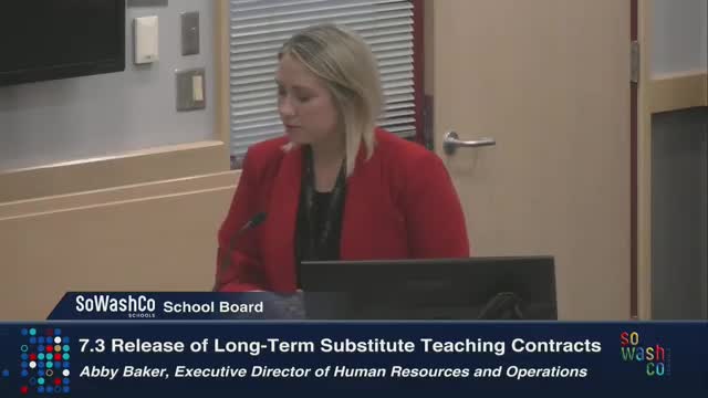 Board approves release of long‑term substitute teachers