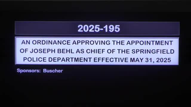 Council confirms Joseph Beal as Springfield police chief; members ask about command staff and traffic enforcement
