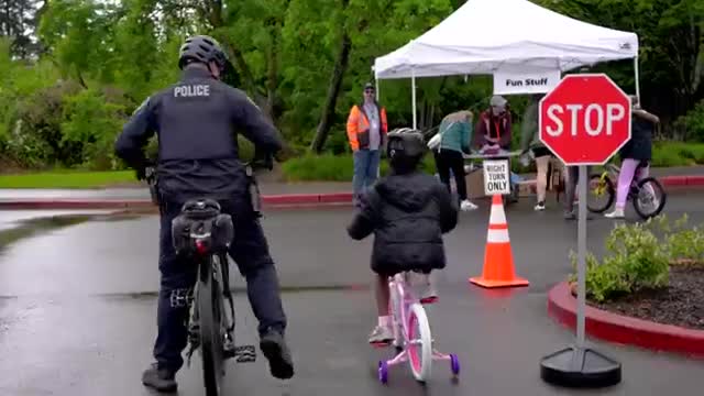 Bicycle Advisory Board rodeo emphasizes helmet safety and police engagement for children