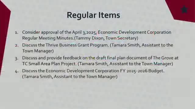 Trophy Club EDC reports progress on Thrive business grants; one application rescinded