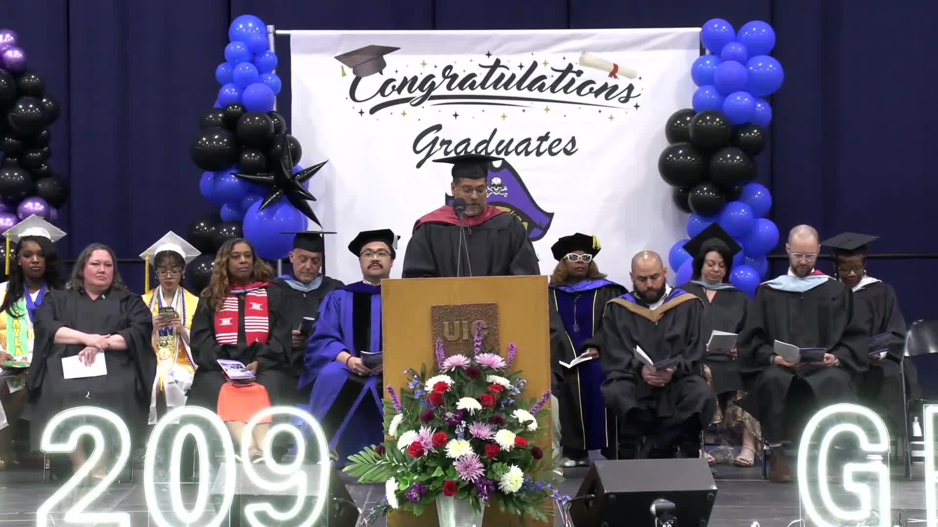 Superintendent Mohit and President Barberhand celebrate Proviso East Class of 2025 graduation