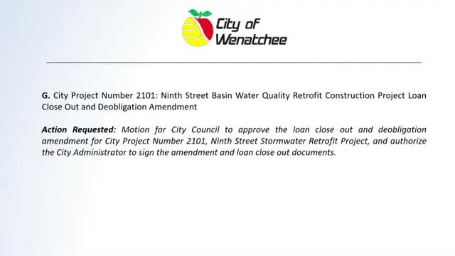 City closes out stormwater loan and de-obligates unused Department of Ecology funds