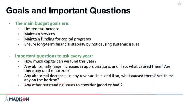 Madison Borough Council reviews draft budget amid rising municipal revenues and funding gaps