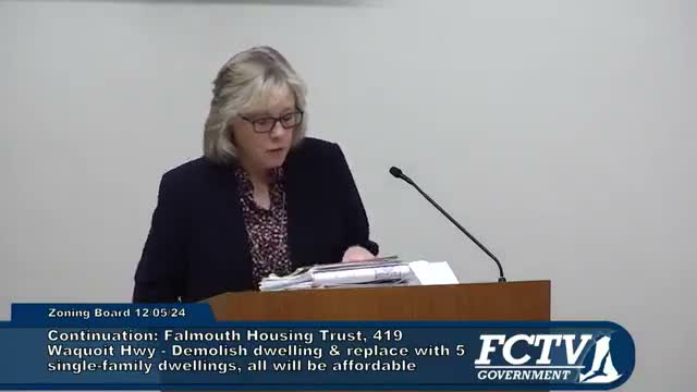 Falmouth ZBA moves forward with 419 McCoyte Highway affordable housing; applicant to submit draft decision