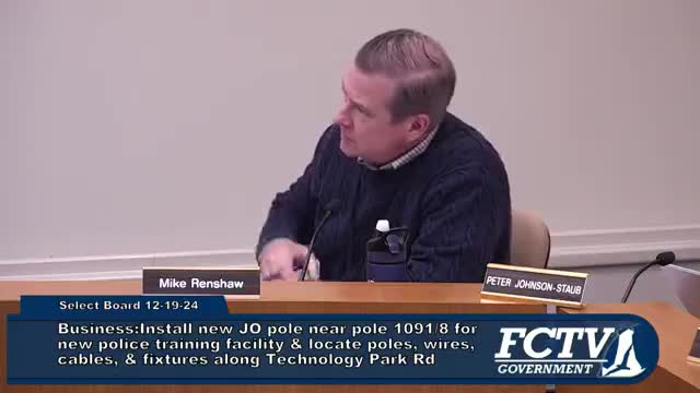 Select Board approves NSTAR's utility pole installation for police training facility