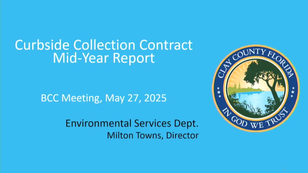 Clay County updates on new waste collection contract and service improvements