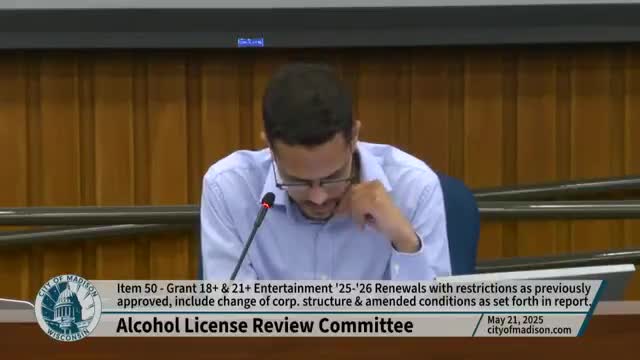 ALRC approves Sanuto LLC's adult entertainment tavern renewal and nominates Colin Borschach chair