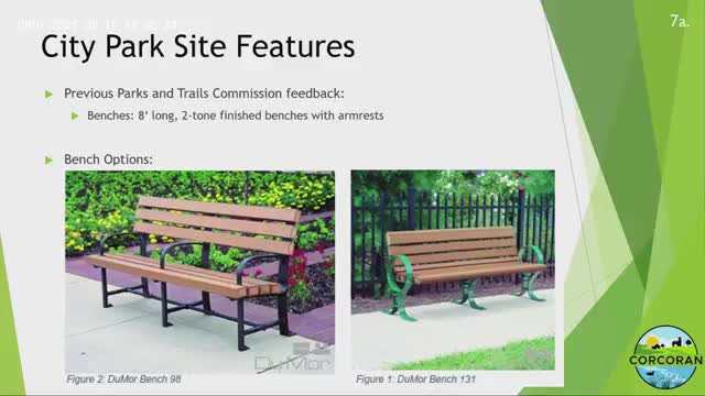 Parks commission approves D'Amour bench 98, matching picnic table and D'Amour bike rack for City Park