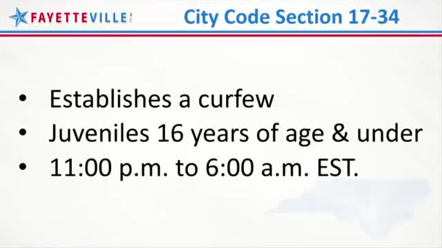City Council establishes juvenile curfew ordinance from 11PM to 6AM