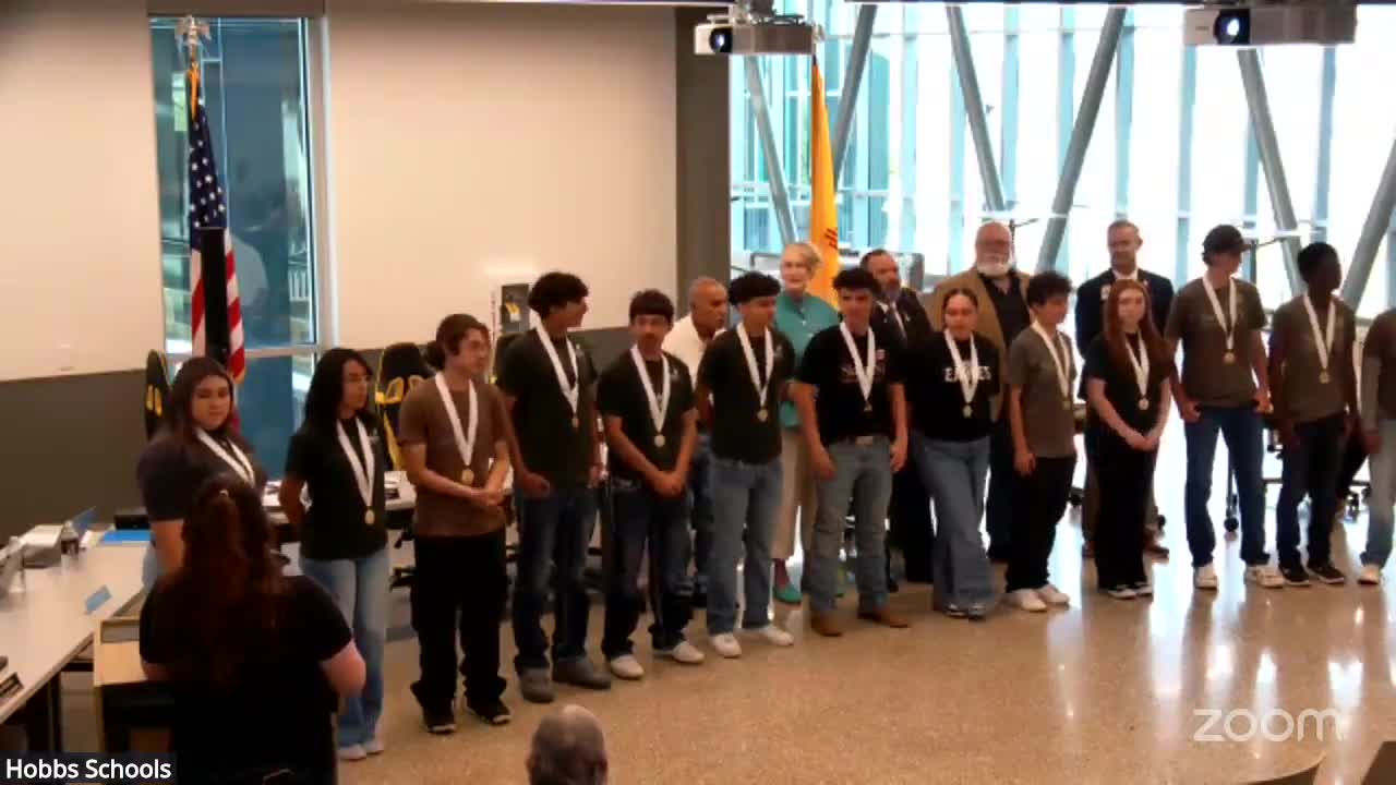 Hobbs Schools honor esports champions and Rotary essay winners at board meeting