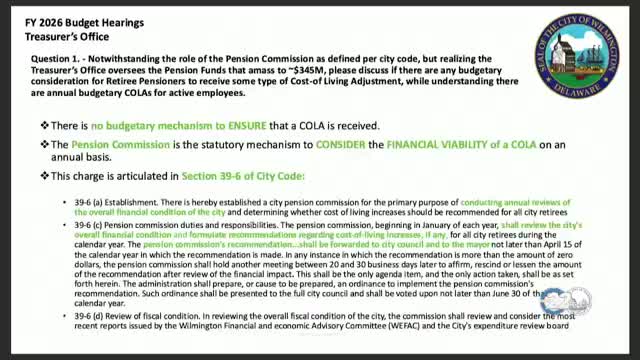 Pension Commission evaluates COLA adjustments for retirees amid budget constraints