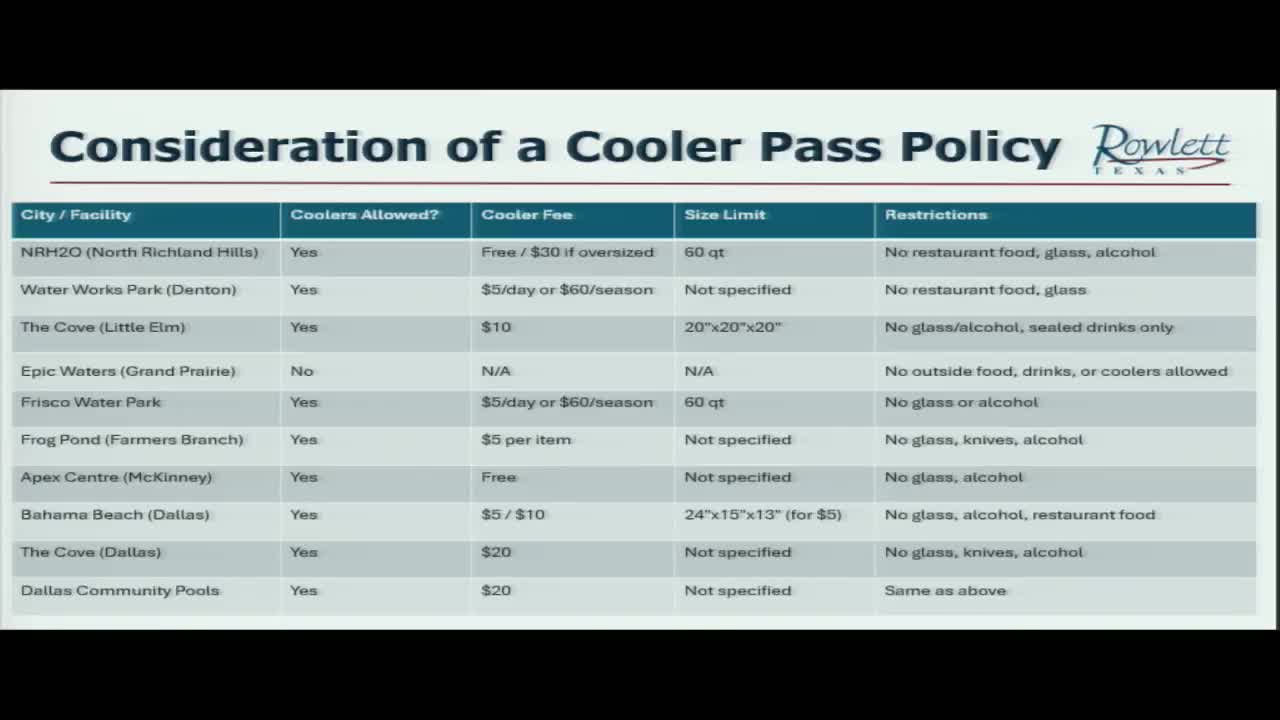 Rowlett Council recommends new wet zone cooler policy with revised fees