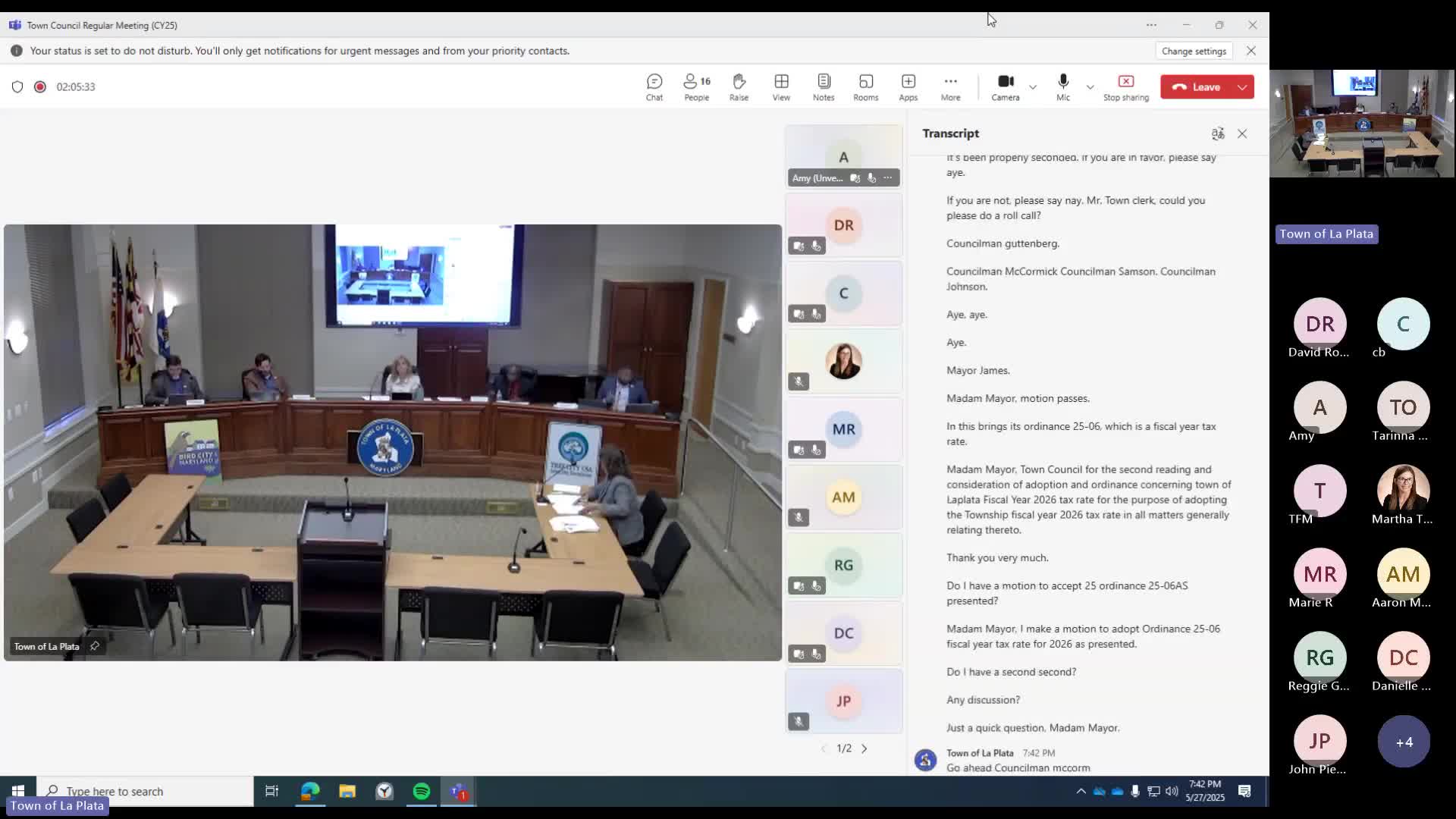 La Plata Town Council approves unchanged tax rate and discusses new business initiatives