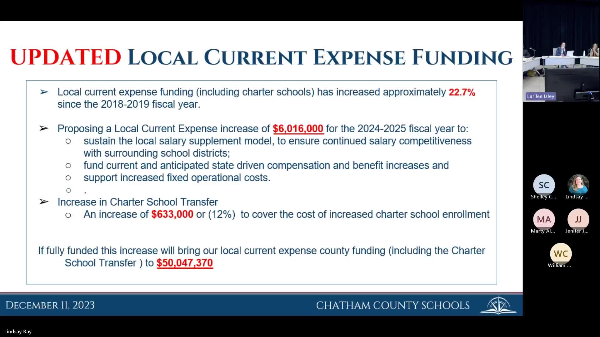 Chatham County Schools requests $3.68M for increased teacher supplements and operational costs