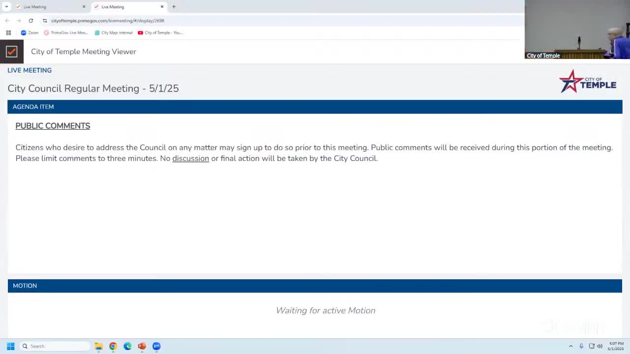 Temple proclaims National Police Week; resident praises police response to nearby shooting