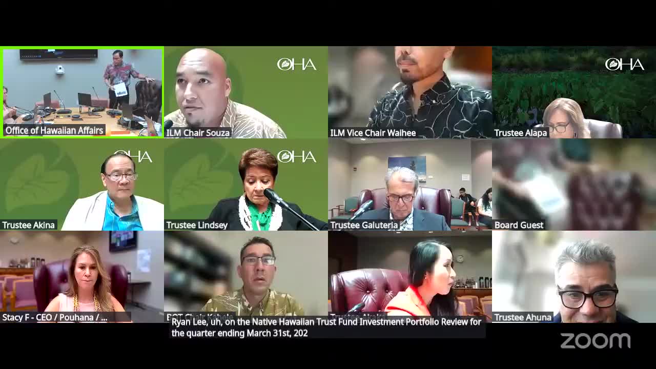 Native Hawaiian Trust Fund posts modest quarterly gain; trustees press for clearer manager performance data