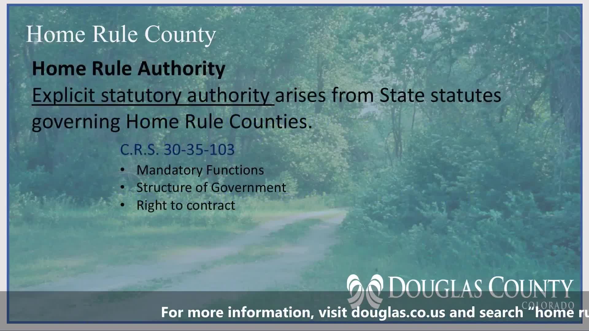 Douglas County explores Home Rule Charter for greater local control and governance