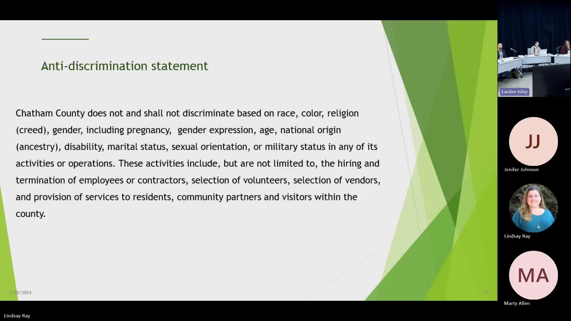 Chatham County outlines commitment to diversity and equal employment opportunities