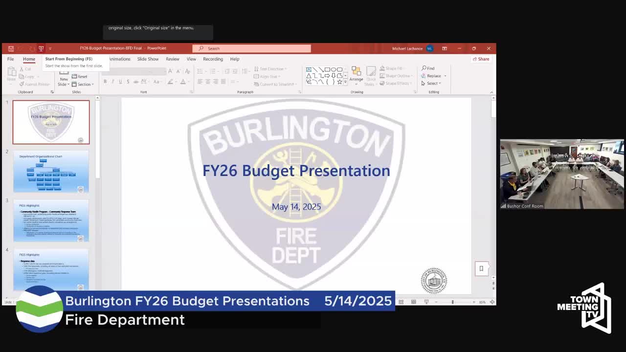 Burlington Fire Department warns FY26 budget needs cover lost one-time funds, rising supply and staffing costs