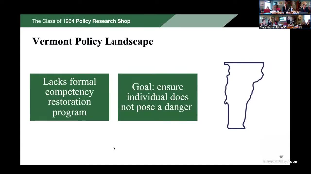 Vermont explores formal competency restoration programs amidst mental health care challenges