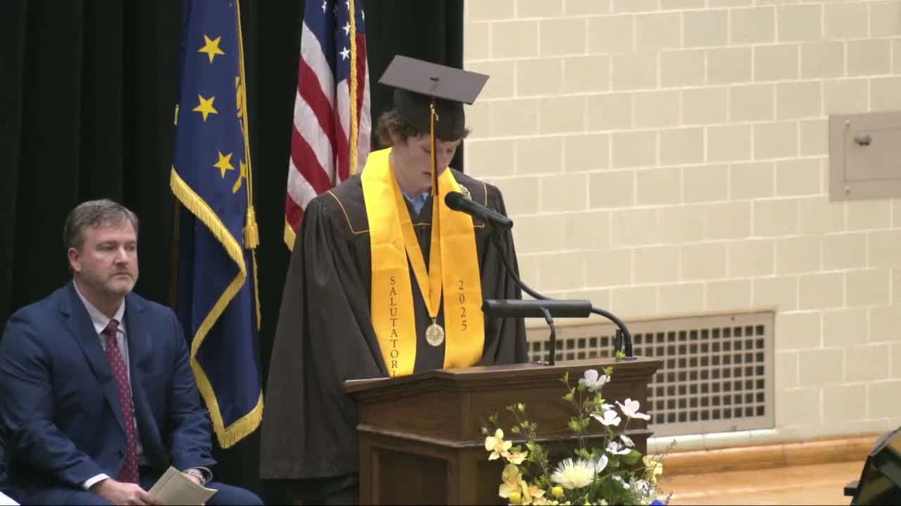Aris Blair addresses Speedway High School graduation ceremony for class of 2025