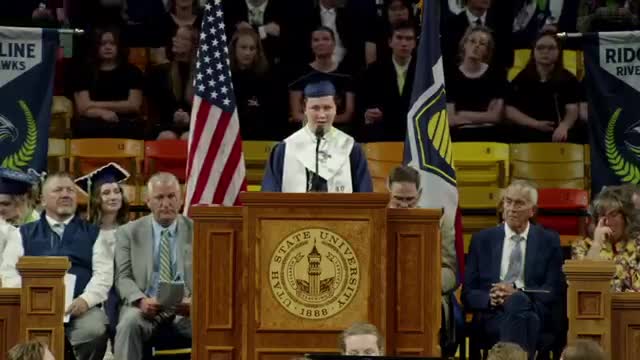Principal Bagley certifies Ridgeline High School's graduating class of 2025 ahead of diplomas