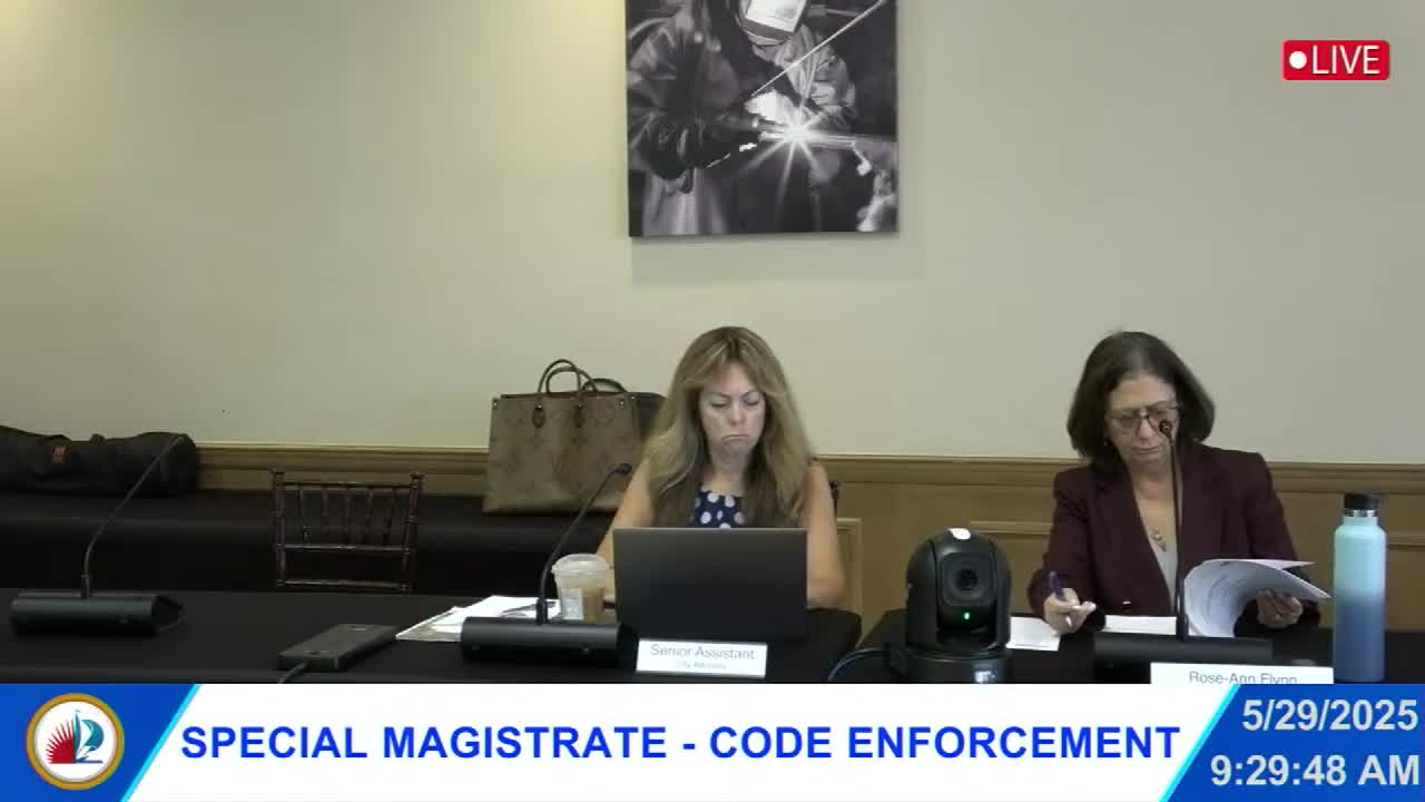 Inspector Rachel Moore addresses property violations in Fort Lauderdale hearings