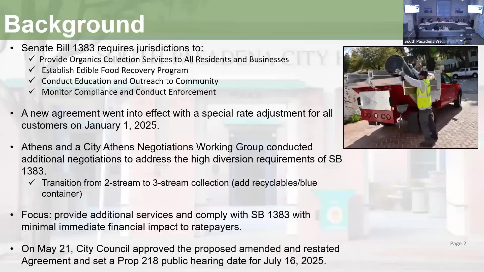 South Pasadena City Council approves transition to three-stream waste collection system