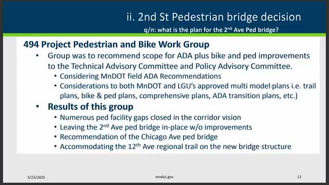 Richfield staff review pedestrian bridge improvements amidst new Chicago Avenue bridge project