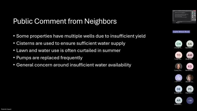 Local residents address water supply concerns at O'Keefe Wye forum