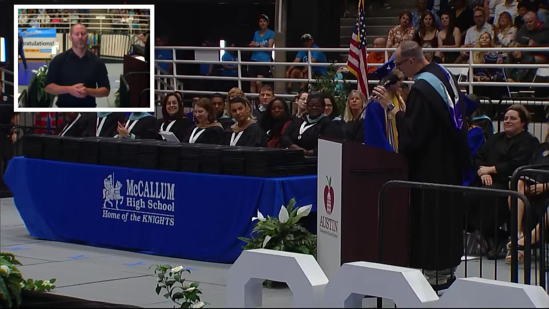 Camilla Vandegrift delivers inspiring valedictorian speech at AN McCallum High School graduation