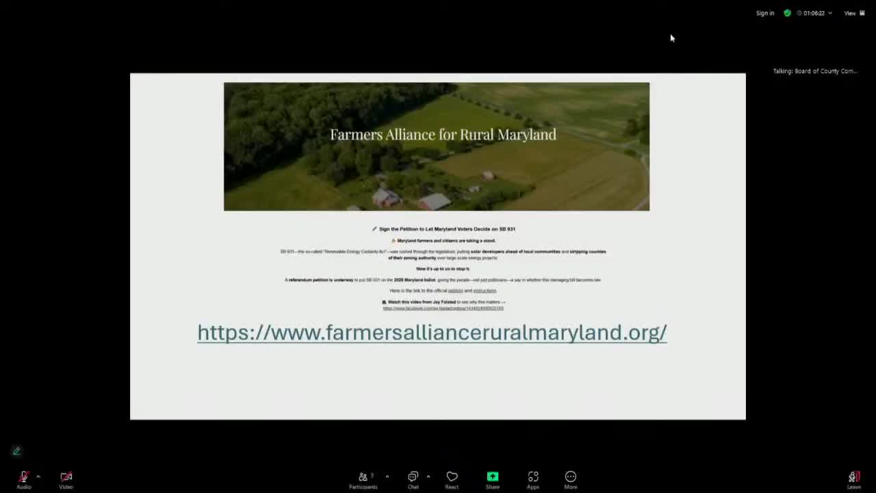 Residents launch petition drive; commissioners reiterate opposition to utility‑scale solar on farmland