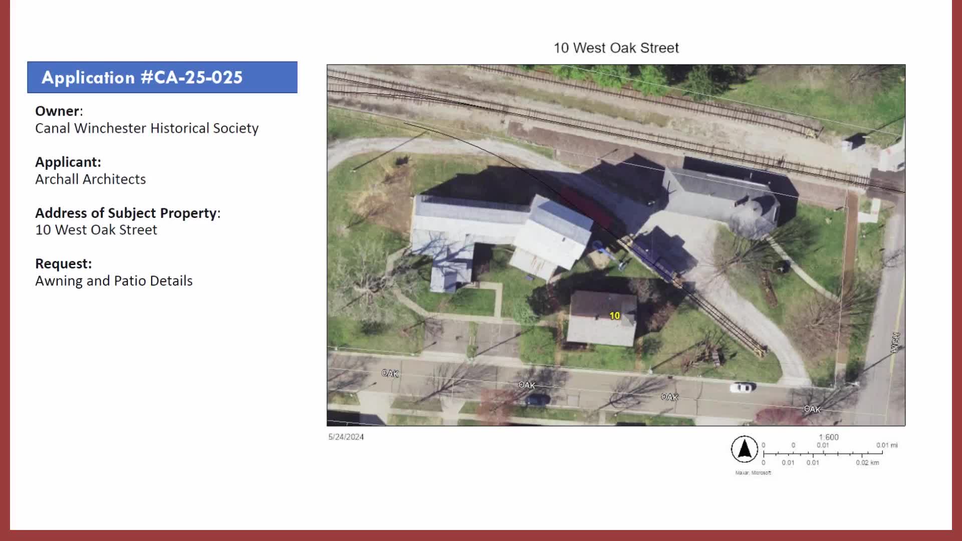 Commission approves awnings and stamped-concrete patio at 10 West Oak Street