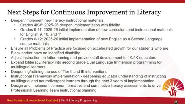 District outlines new literacy strategies for students with disabilities and multilingual learners