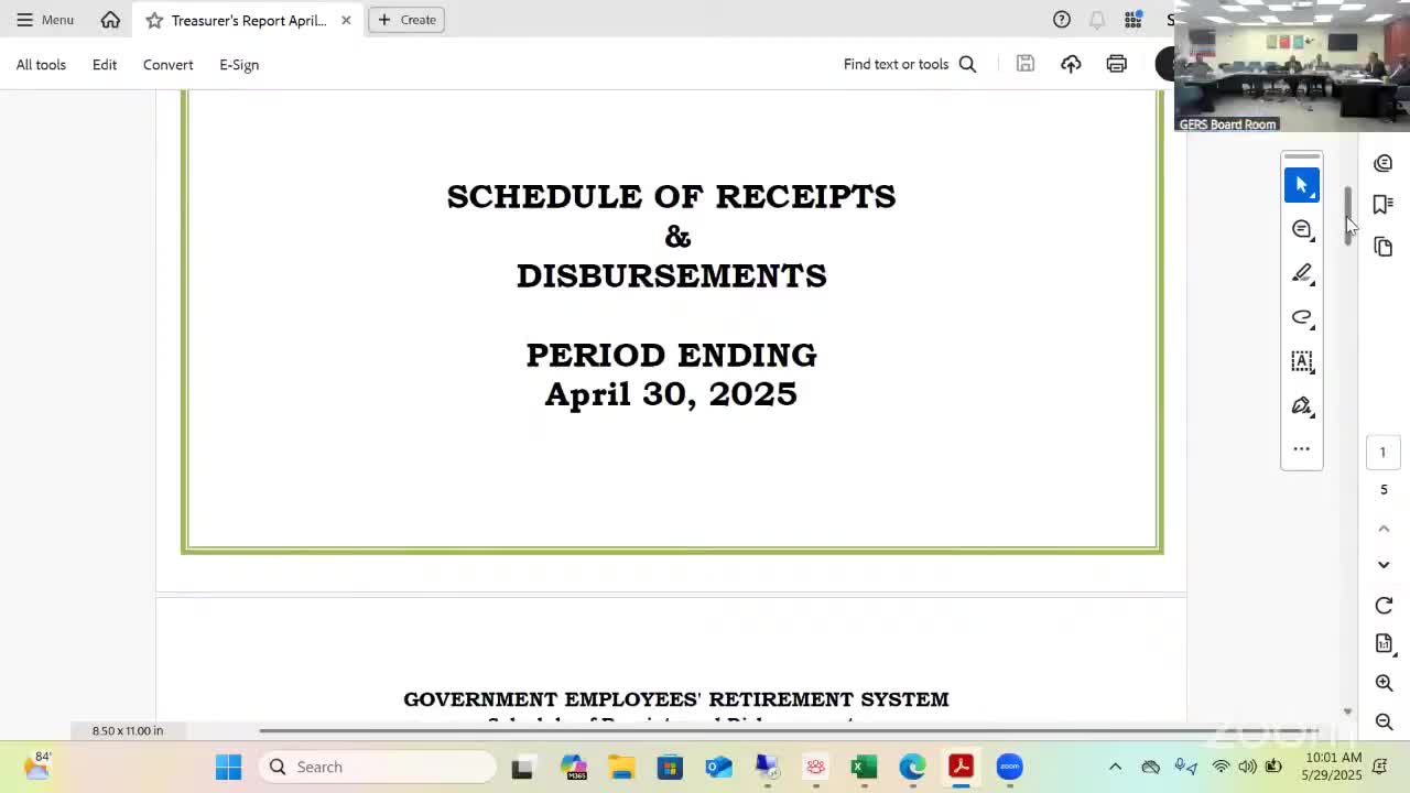 Treasury and investment reports: April shows $7.39 million net cash deficit; portfolio market value about $508.2 million