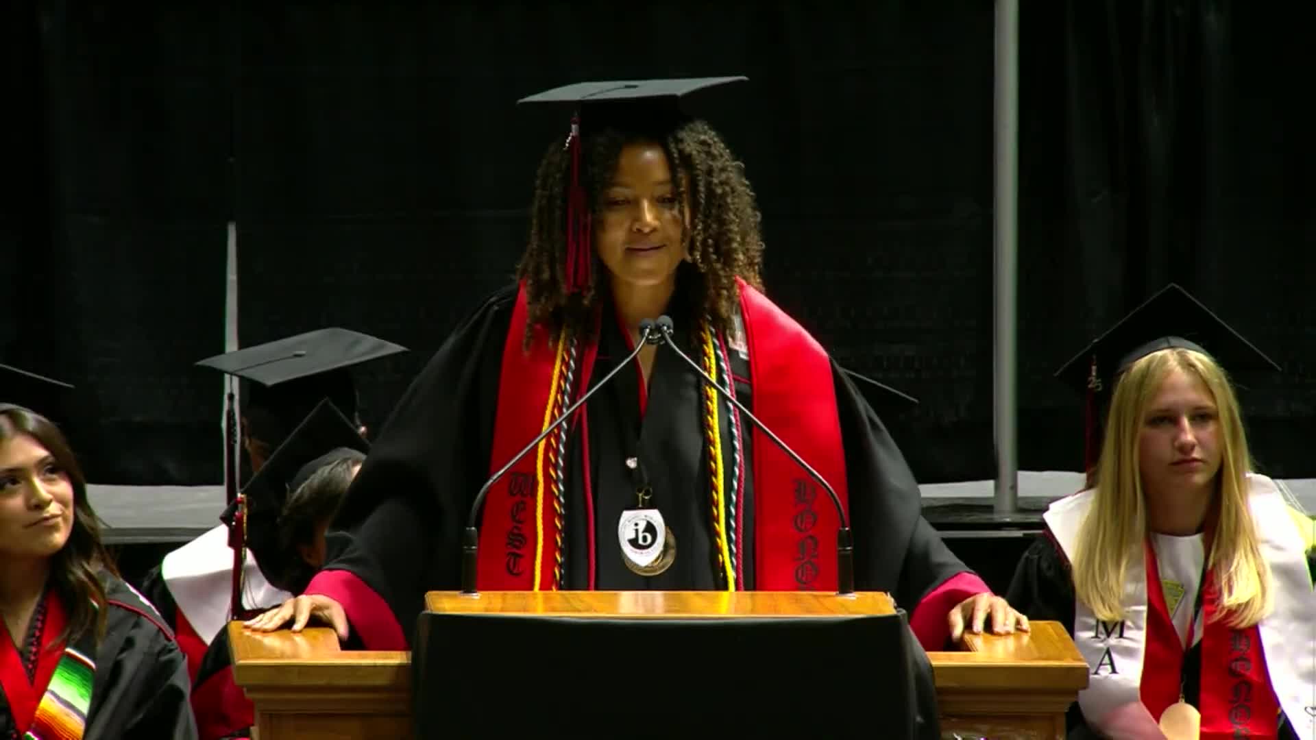 Zoe addresses West High's class of 2025 during graduation ceremony