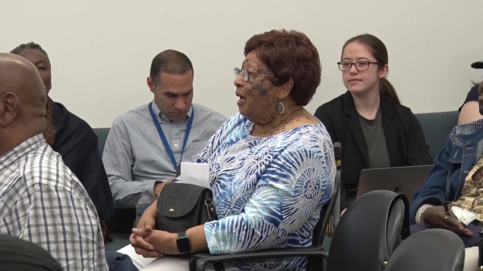 Barbara Critchlow advocates for senior program funding in Mattapan city council meeting